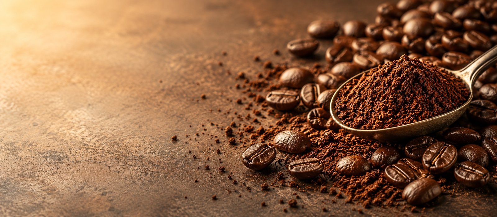 Coffee beans and ground coffee